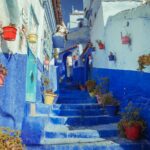 blue concrete alley stairs